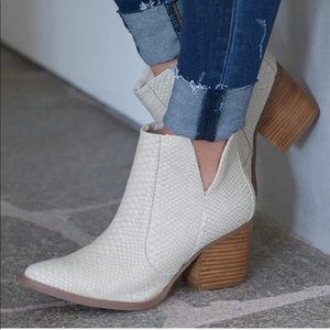 White Cutout Booties
